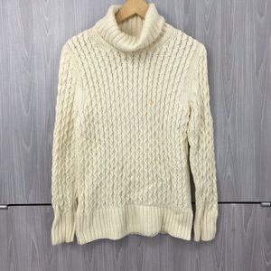 J.Crew Womens Chunky‎ Cable Knit Turtleneck Sweater